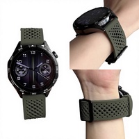Untuk Watch GT 6 untuk S4 untuk Tali Jam Tangan Silikon Cair Monokrom dengan Gesper Pin Berlubang 22mm Universal