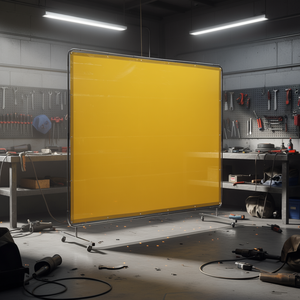 Cortina de Protección Industrial Amarilla de 6 x 8 Pies, Resistente al Fuego, de Vinilo, con 4 Ruedas Giratorias para Protección en Talleres - Product Image 2