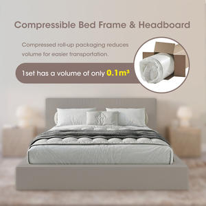 Juego de cama de espuma compresible personalizado de fabricante, marco de cama suave, cabecera de pared con velcro, cubierta extraíble, juego de marco de cama suave - Product Image 5