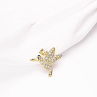 Bijoux en gros Colgante De Colibri Plaqué or 14 carats Pendentif tendance pour femmes Zircone blanche Pierre précieuse Charme colibri
