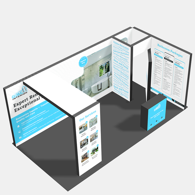 Modular Aluminum Profile Trade Show Kiosk Exhibition Shell Booth Pavilion Stand Advertising Event Display Dye Sublimation