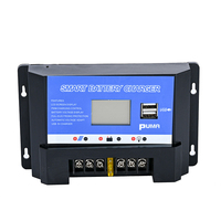 10a 20a 30a Lithium fer lifepo4 chargeur de batterie régulateurs stabilisateurs 12V 24V Auto double USB PWM contrôleur de Charge solaire