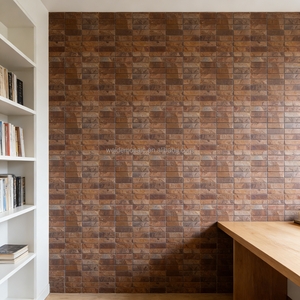 Mosaïque de carreaux longs en bronze antique - Décoration murale texturée rustique pour bureau, cuisine, salle de bain, crédence - Product Image 4