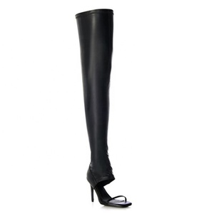 Women's Single Band Over Knee High Boots Dress Stiletto Thin Heels <b>Shoes</b> Back Zipper Summer Stretchy Long Booties - Product Image 5