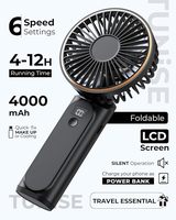 Mini ventilateur portatif puissant 3 en 1 Ventilateur portatif électrique rechargeable Mini ventilateurs portables pliables Usb avec batterie externe