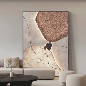 Quadro Decorativo Digitale Minimalista Premium Trustek con Forme Astratte ad Acquerello, Stile Nord Europa, Cornice in Lega <span class=keywords><strong>di</strong></span> Alluminio - Product Image 5