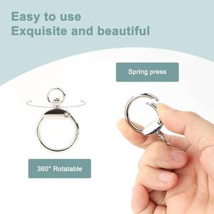 Pcs Round <b>Spring</b> Snap Hooks Swivel Ring Carabiner <b>Clips</b> Eyelet O Rings Buckle For Bags Belts Keychain Purses DIY Accessory Gold - Product Image 3