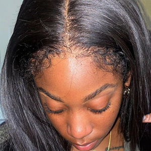 Parrucche corte 4C Afro Kinky Curly in capelli umani con frontale in pizzo HD trasparente 13x4, senza colla, con bordi crespi e linea naturale dei capelli per donne di colore. - Product Image 3