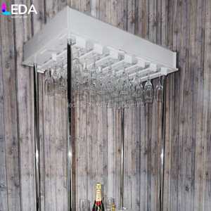 Carrito de Dulces LEDA Moderno y Personalizado para Decoración de Bodas y Fiestas, Carrito Móvil de Acrílico Blanco para Copas de Champán - Product Image 3