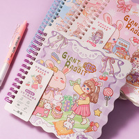 Kawaii niedlichen Cartoon Briefpapier Student Kinder niedlichen Cartoon Spulen buch niedlichen Kaninchen und Mädchen Notizbuch