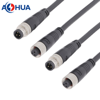 Connecteur Électronique Aéronautique Métallique Étanche IP65 Mâle-Femelle 2A 22/24AWG pour Harnais de Câblage, 4 Broches, Moulage PVC, IP65