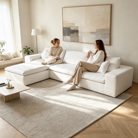 Canapé modulaire moderne en mousse haute densité, compressé sous vide, avec housse amovible, élégant mobilier d'intérieur pour appartement