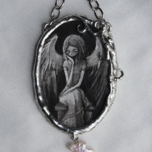 Vintage Punk Style Amulet <b>Necklace</b> with Yellow <b>Opal</b> Exquisite Hollow Design Gold Plated for Engagement Wedding or Party Gift - Product Image 5