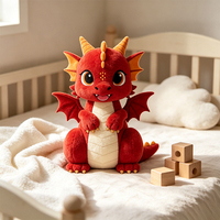 Peluche Dragon Spitfire Mignon, Jouet en Peluche Doux et Moelleux, Poupée Dinosaure de Feu, Décoration de Chambre, Souvenir de Fête d'Anniversaire ou de Vacances, Ornement