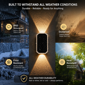 Lámpara Solar Moderna <span class=keywords><strong>de</strong></span> Pared con Iluminación Arriba/Abajo, Aplique LED Impermeable para Jardín, Balcón, Valla, Patio <span class=keywords><strong>Exterior</strong></span> - Product Image 5