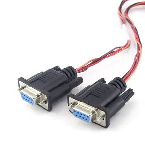 Customized D-SUB DB9 Female to Female Assembly Rs232 Serial data Wiring Harness Extension DB9 Cable Serial port cable