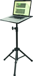 QUIK LOK - LPH/001, Soporte de trípode multifunción, Altura ajustable 82-132 Cm, Estante basculante 39x31 Cm, Bordes elevados, Negro - Product Image 2