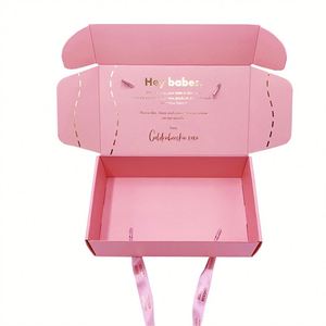 Embalaje de correo plegable de papel de cartón corrugado personalizado, tira de rasgado impresa, envío de correo con autosellado, caja de regalo con logotipo - Product Image 3