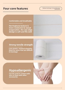 EAB Hochelastische Fischgrätmuster Ferninfrarot-Kompressionsbandage Medizinische Klebebandage CE-Zertifiziert 5cm/10cm X 4,5m für Ringen - Product Image 4