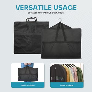 Có thể gập lại tùy chỉnh bán buôn quần áo bụi che rõ ràng không dệt Mens phù hợp với sang trọng wed Váy treo may túi vải thô với dây kéo - Product Image 5