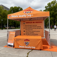 Carpa Plegable con Marco de Aluminio, Tela Oxford 600D Impermeable y Resistente al Fuego, para Uso en Todas las Estaciones, Exhibiciones, Ferias Comerciales, Publicidad con Logotipo