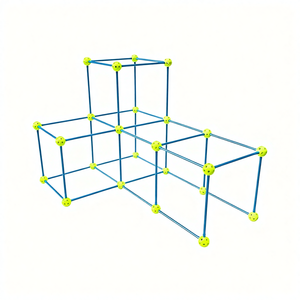 Set de Construcción STEM de 69 Piezas de Plástico ABS, Bloques de Construcción Modulares para Construir un Castillo, Juguetes Educativos para Interiores y Exteriores para Niños y Niñas - Product Image 1