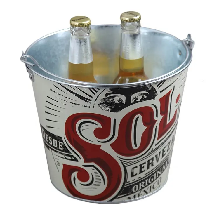 wine ice bucket 5 quart metal ice bucket Beer Drinks Cooler Bucket with bottle opener for Party
