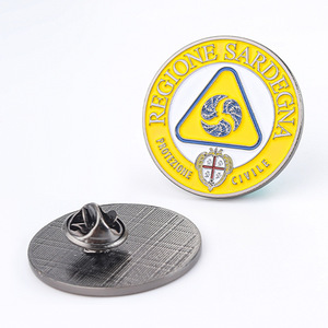 Pin de Solapa Personalizado de Metal con Esmalte de Aleación de Zinc y Cierre de Mariposa para Protección Civil, Región de Cerdeña - Product Image 1