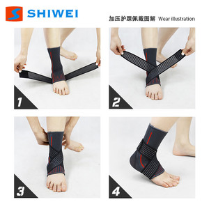 Shiwei <b>Ankle</b> <b>Brace</b> Adjustable Breathable <b>Support</b> For Running Football Unisex Adult - Product Image 4