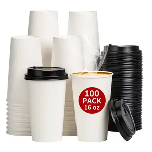 Biodegradable Eco-friendly Style Printed Cup Coffee Paper Cup Craft Paper Beverage Accept With Logo 4oz 8oz 10oz 12oz 16oz 20oz