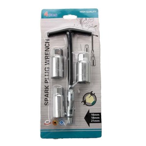 Spark Plug Socket Wrench 4Pc T-Handle 3/8 In 16 18 21Mm Hand Tool Set - Product Image 2