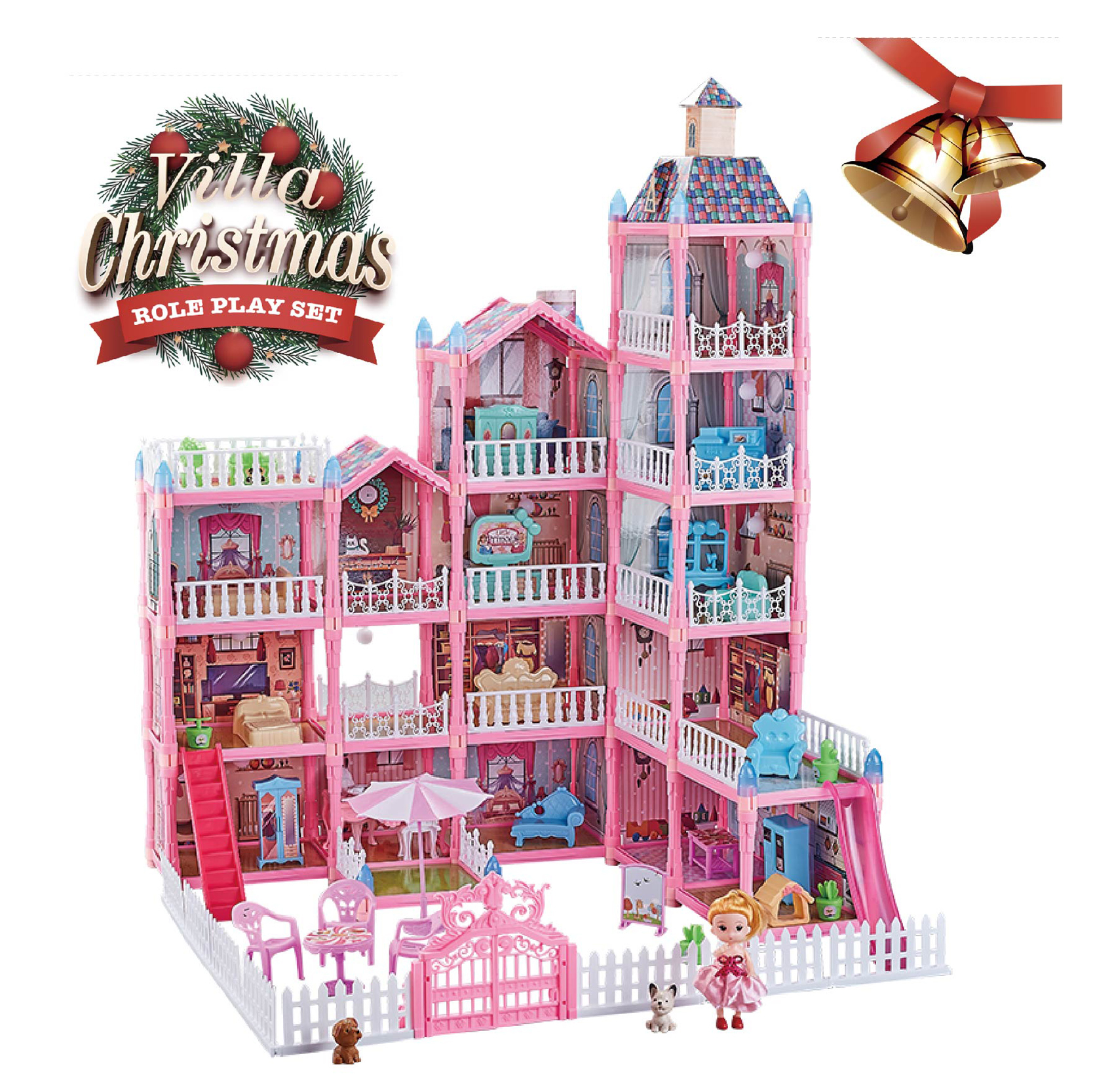 Muñeca Barbie House Villa de ensueño de juguete de princesa rosa