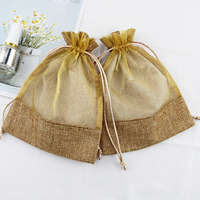 Vente en gros de sacs en lin naturel à cordon de serrage, durables, lavables, en jute, sacs à cadeaux, pochettes pour les détaillants avec logo personnalisé
