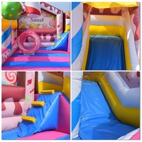 Château gonflable commercial sur le thème des bonbons avec toboggan, château gonflable pour enfants