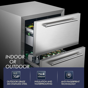 Congelador de barra para interiores y exteriores NE-358-8, para cocina, patio, bajo mostrador, de 145L, con dos cajones. - Product Image 3