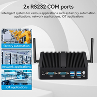 Fansız endüstriyel PC Intel Celeron J4125 DDR4 2 * RS232 6USB WIFI 3G 4G LTE çift ekran Mini PC
