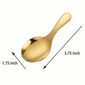 Cuchara de Postre de Acero Inoxidable 304 Plateada con Logotipo Personalizado, Mini Cuchara de Helado con Mango Corto para Fiestas, Té, Azúcar, Sal y Condimentos - Product Image 2