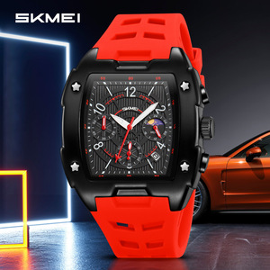 Skmei Men's Quartz Watch Analog Chronograph Waterproof Silicone Strap Sports Watch With Date And Luminous Hands - Product Image 1