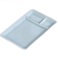 Assiette à dîner divisée en céramique de porcelaine de qualité supérieure, 9 pouces, avec 3 compartiments, pour la restauration à domicile, les restaurants et les traiteurs