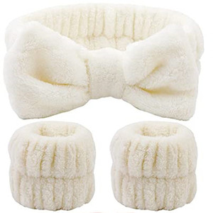 Set de Diadema y Muñequeras para Spa, Lavado Facial, Cuidado de la Piel y Maquillaje, con Lazo Suave y Muñequeras a Juego, Regalo - Product Image 5