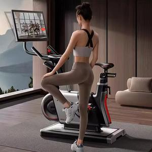 Nouveau design en acier <span class=keywords><strong>pliable</strong></span> pour vélo avec écran LCD, résistance magnétique et contrôle par application pour le fitness en intérieur - Product Image 2