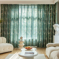 Tela de Cortina Estampada 100% Poliéster, Diseño Botánico de Bosque Verde, Tela para Cortinas al por Mayor para Sala de Estar