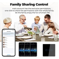 Zigbee Smart Life Seri 1/2/3/4 sakelar dinding wi-fi pintar 86x86mm, sakelar cerdas sentuh 2.4Ghz kaca nirkabel cerdas