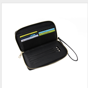 Portefeuille à fermeture éclair avec recharge sans fil tendance, batterie externe universelle 5000 mAh, logo en relief, portefeuille pour femmes - Product Image 6
