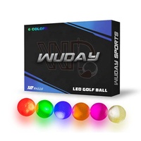 Balle de golf lumineuse avec logo personnalisé, luminescente dans le noir, ensemble cadeau de jeu, lot de balles de golf lumineuses LED avec emballage personnalisé