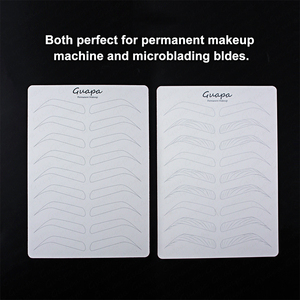 Maquillage permanent Nano Brow Hair Stroke Practice Skin White Latex Microblading Practice Sheet <span class=keywords><strong>Ligne</strong></span> pointillée Hair Stroke Pattern - Product Image 6