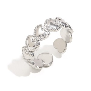 Stainless Steel Open <b>Adjustable</b> <b>Ring</b> Star Heart Twist Design Waterproof Hypoallergenic Trendy Finger <b>Ring</b> For Women Daily Wear - Product Image 3