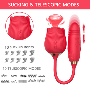 Vibrador <span class=keywords><strong>de</strong></span> Succión para Vagina con Forma <span class=keywords><strong>de</strong></span> Rosa para Mujeres, Estimulador <span class=keywords><strong>de</strong></span> Clítoris, Punto G y Pezones, Juguete Sexual Potente para Parejas - Product Image 2