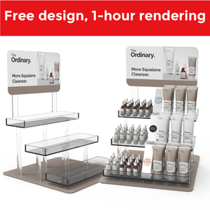 Bevis tùy chỉnh sản phẩm chăm sóc da hiển thị <span class=keywords><strong>Acrylic</strong></span> mỹ phẩm hiển thị sản phẩm chăm sóc da hiển thị cho cửa hàng mỹ phẩm giá - Product Image 3