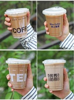 Gobelets en plastique rigide épais personnalisés avec logo imprimé en usine, 16/24 oz, pour thé à bulles Boba, jus, smoothie, café glacé avec couvercle